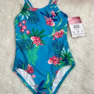 KANU SURF Girl's Floral One Piece Bathing Suit Swimsuit Size 6X NWT # 450